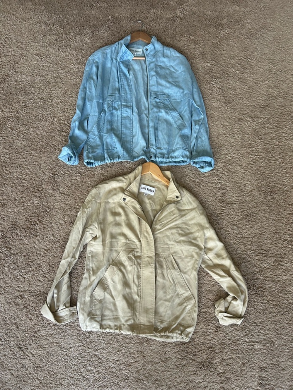 NWOT Bundle Steve Madden Light Blue Jacket + Beige Jacket Small